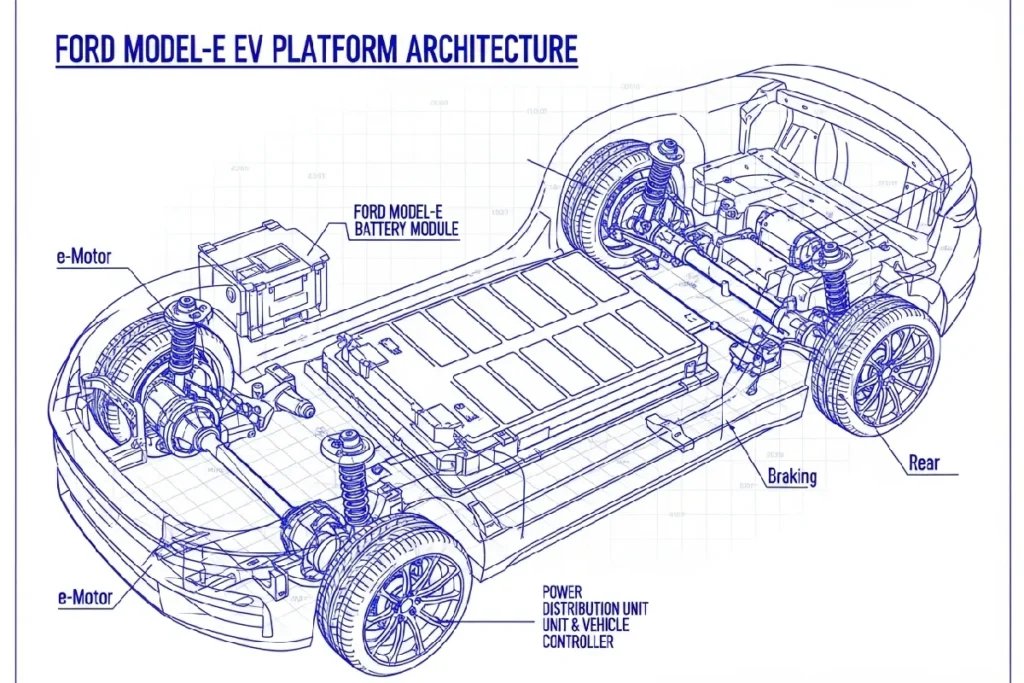Ford Model‑E EV platform: The $25K Breakthrough That Could Ignite a U.S. ‘Model T Moment’ Ford Model‑E EV platform schematic