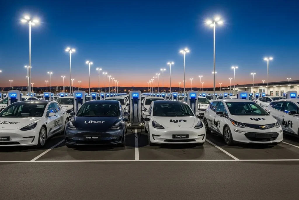 Forget the Taxis: The Revel EV Charging Expansion Isn't Just a Pivot, It's an Urban Takeover Ride-hail EVs queued at Revel charger
